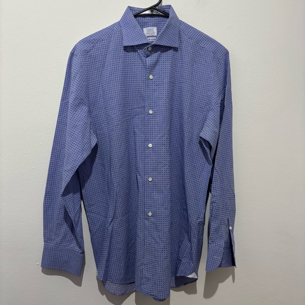 Santangelo Napoli Checkered Print Dress Shirt Size 16/41